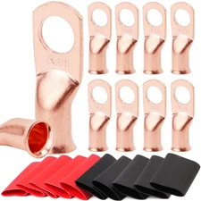 10pcs 4 Awg - 3/8 M10 TKDMR Wire Lugs Ring Terminal Connectors Ends, UL Liste...