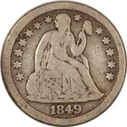 1849 LIBERTY SEATED DIME - PLEASING CIRCULATED EXAMPLE! 2 OLD REV SCRATCHES