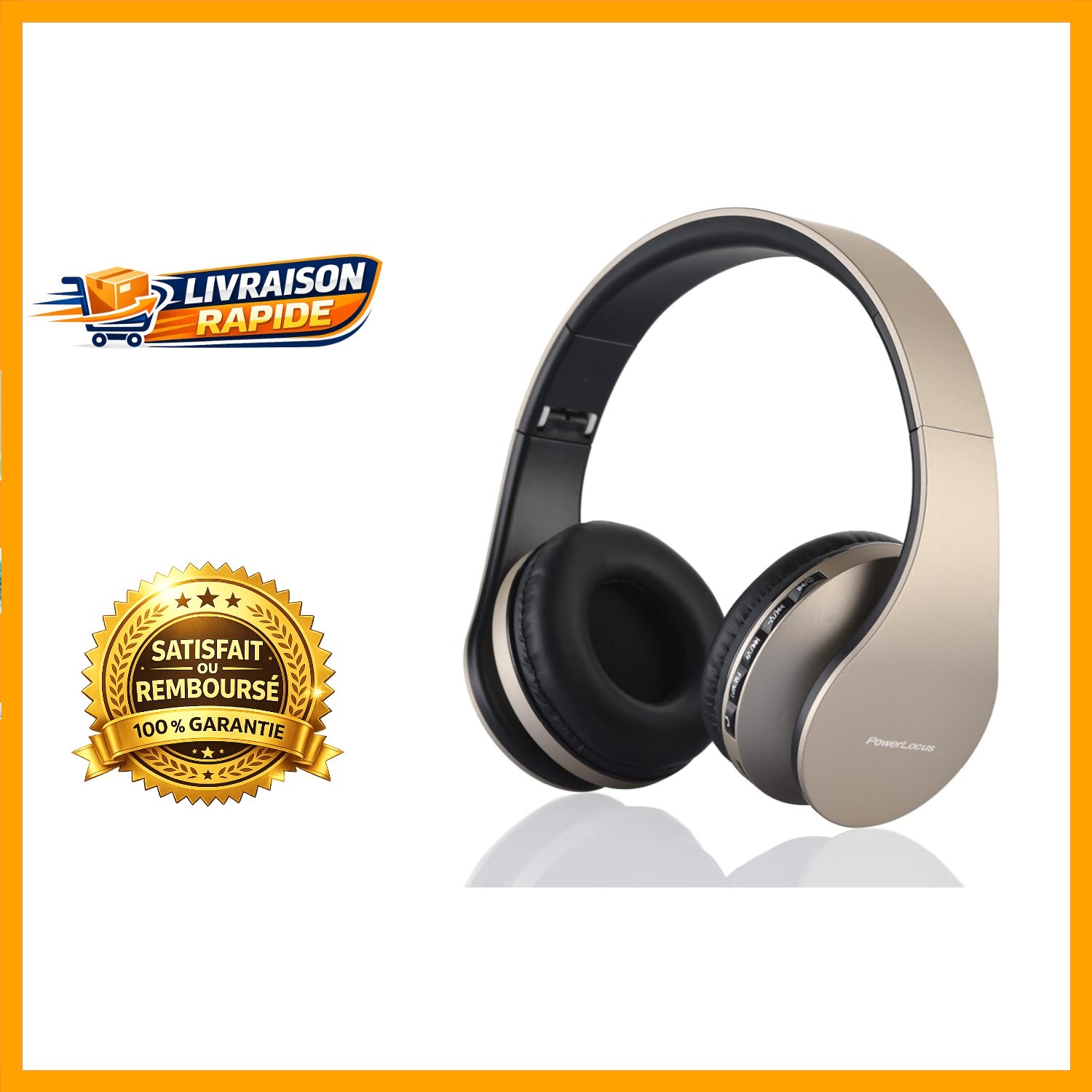 Casque Bluetooth sans fil circum-auriculaire Hi-Fi stéréo pour smartphone
