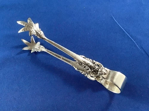 Wallace Grande Baroque Sterling Silver Claw Sugar Tongs No Mono