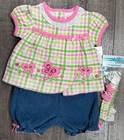 Baby Girl Clothes New Vintage Okie Dokie 0-3 Month 3pc Butterfly Outfit