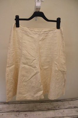 monari Rock M 38/40 knielang Leinenrock gefüttert Leinen Midirock beige A-Linie