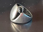 Vintage Modernist Abstract Unique Quirky Large 925 Silver Onyx  UK K Maker Mark