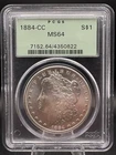 1884 CC Morgan Silver Dollar PCGS MS64 Old Green Holder OGH Carson City