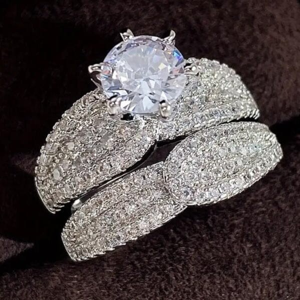 2-Piece Set: Sterling Silver Bridal Ring