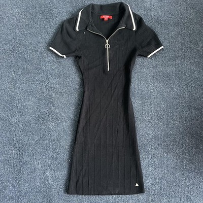 Guess Dress Womens Small Black Knit Collared Short Sleeve Zip Bodycon Sweater | eBay Guess Dress Womens Small Black Knit Collared Short Sleeve Zip Bodycon Sweater | eBay