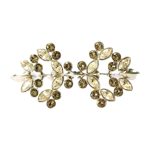 Spilla modernista Givenchy Bar grigia trasparente AB cristallo a scoppio placcata sterling rara