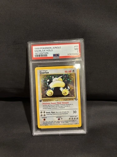 1999 POKEMON JUNGLE 1ST ED #11 SNORLAX-HOLO PSA 7