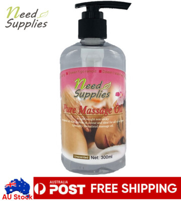 Pure Massage Oil 300ml + Pump, Water Dispersible H2Oil Premium Unscented
