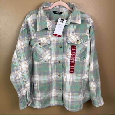 NEW Green Plaid Shacket Women's XL Member's Mark