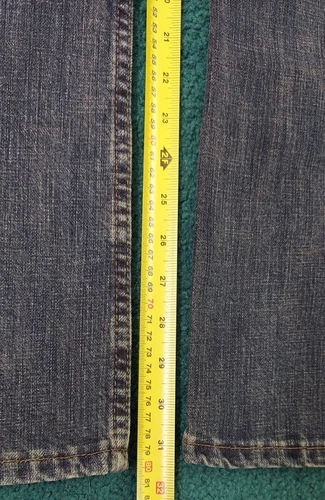 Wrangler Y2K Blue Denim Relaxed Boot Cut Jeans Size 32x34 RN 130273 Vintage - Picture 5 of 6