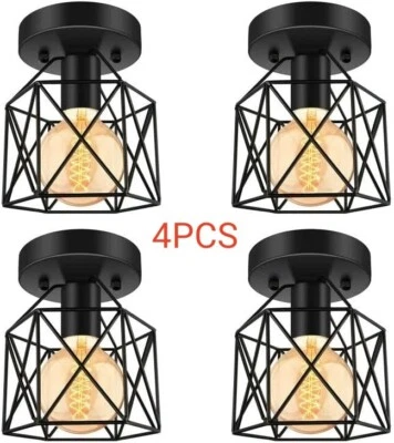 HURYEE E26 Flush Mount Ceiling Light,for Hallway Farmhouse Kitchen Bedroom Lighting,4pc