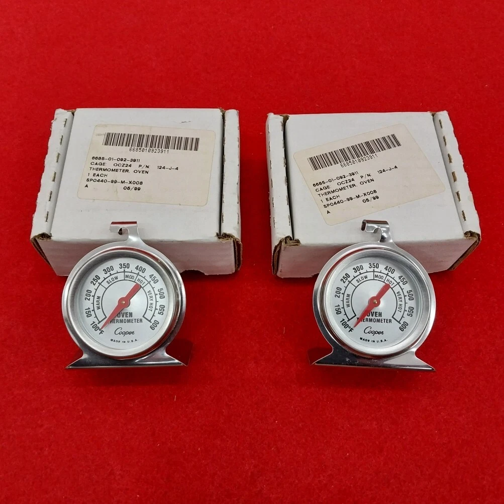 Cooper Oven Thermometer P/N : 124-J-4 100℉ to 600℉ (Made in U.S.A.)