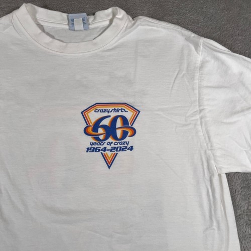 Crazy Shirts Hawaii T-Shirt Mens Medium White 60 Year Anniversary Crew Neck - Picture 4 of 9