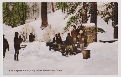 Snow at Big Pines Camp CA - Old Postcard - nice