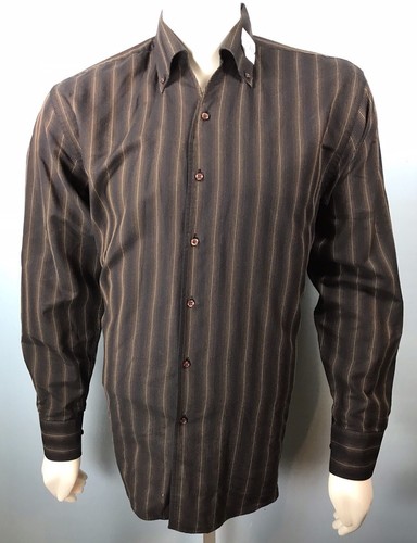 Mens Equilibrio Italia Large Light Beige Carmel Stipple Chocolate Spectrum Shirt
