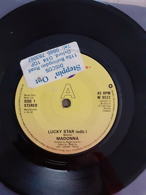 Madonna Lucky Star UK 7'' single yellow  label big A