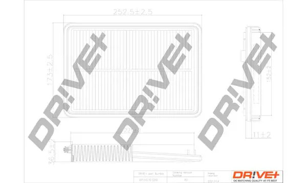 Filtro aria Cartuccia filtro DP1110.10.0200 Dr!ve+ per NISSAN RENAULT