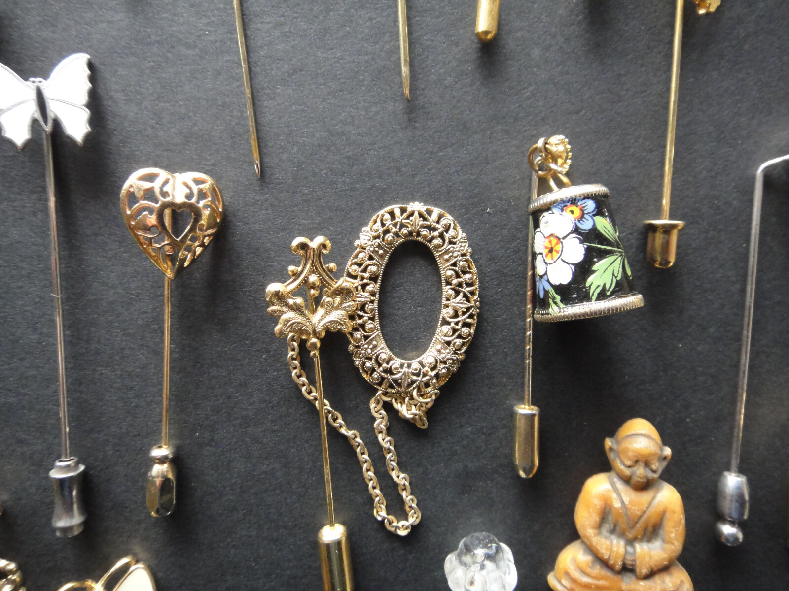 Vintage to Modern Stick Pin Lot 110+ Stickpins Untested Stone Enamel