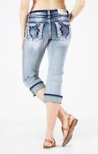 New With Tags Women's Grace in LA Denim Jeans Capris Embellished Cropped