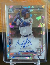 maximo acosta /100 atomic auto cpa-ma rangers 1st bowman 2021