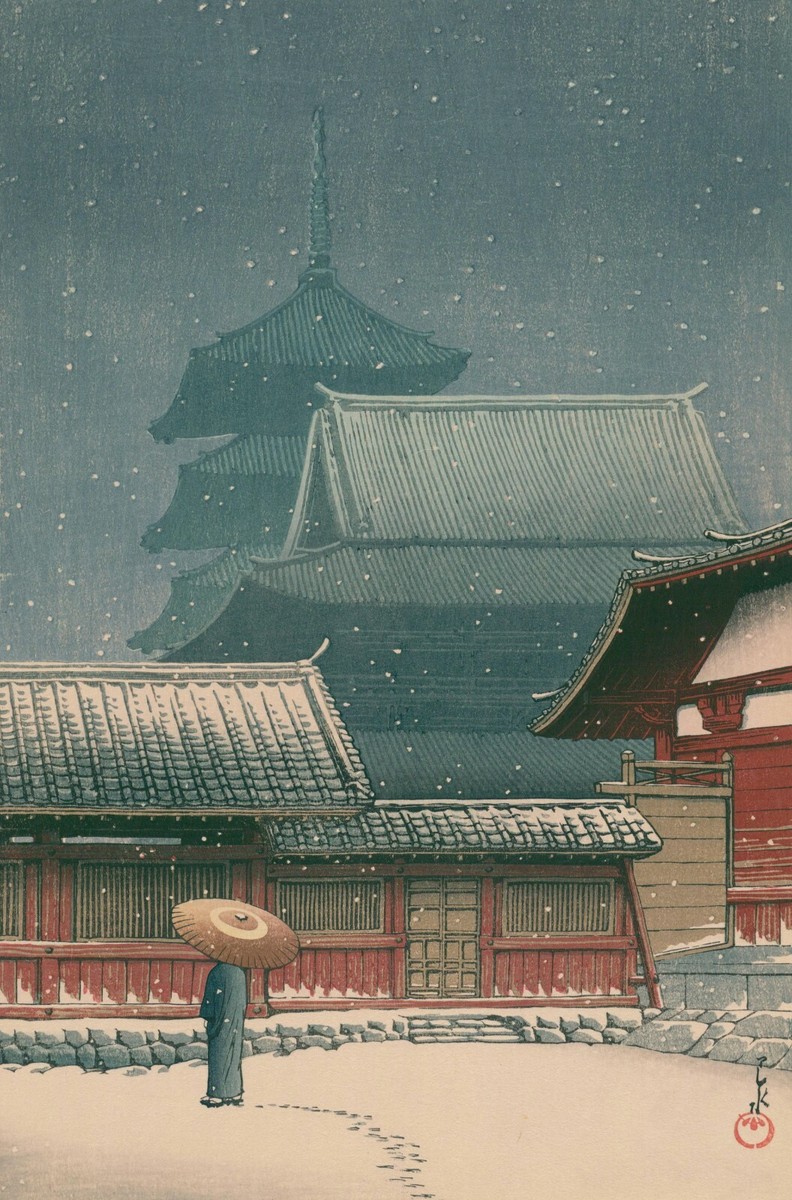 Silk Canvas Art Paint KawaseHasui Landscape Japan Ukiyoe