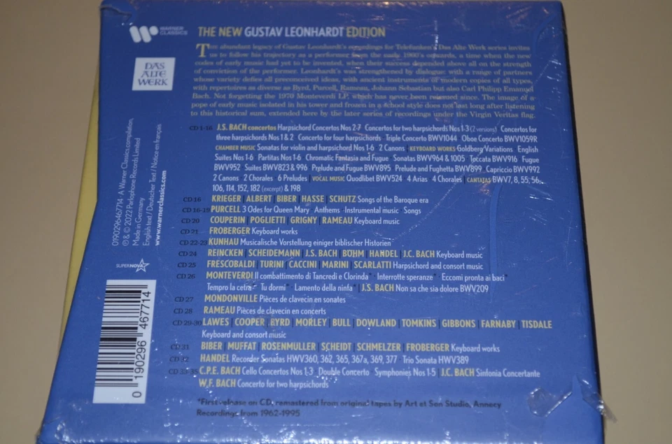 The New Gustav Leonhardt Edition / Warner Classics 2022 / 35CD Box / New Sealed - Bild 2 von 3