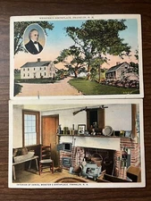 2 Franklin, New Hampshire NH Postcards ~ Daniel Webster's Birthplace, Interior