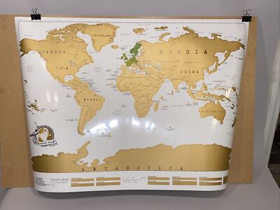 Scratchables World Map Wall Poster Places Travelled I Have Been Large Chart 33''
