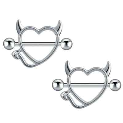 316L Surgical Steel Heart Nipple Shield Barbell 316L Surgical Steel Heart Nipple Shield Barbell