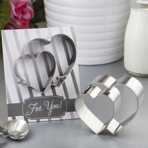 Double Heart Design Cookie Cutters Bridal Shower Wedding Favors - Bild 1 von 1