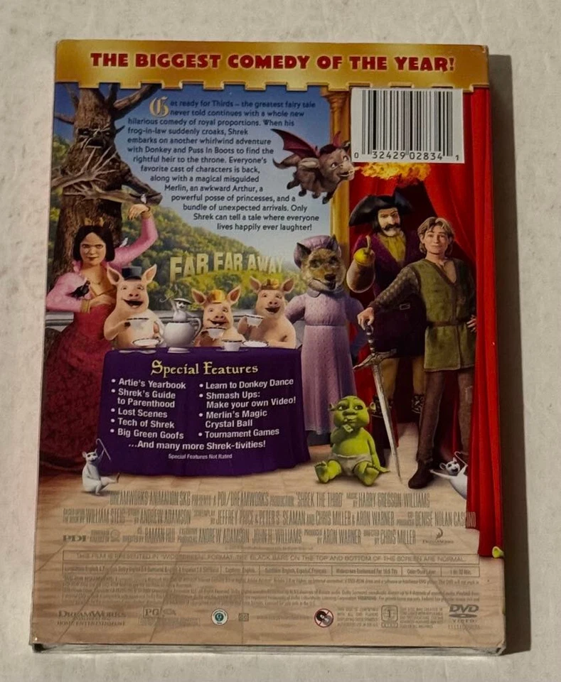 Shrek the Third (DVD 2007 Widescreen PG) Dreamworks Brand New/Factory Sealed Foto 2 de 4