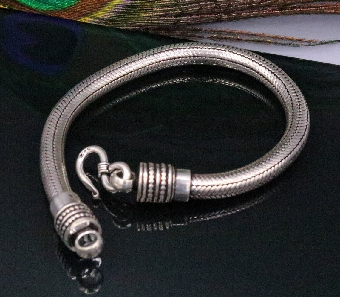 Snake Chain Bracelet with Engraving - Sterling Silver