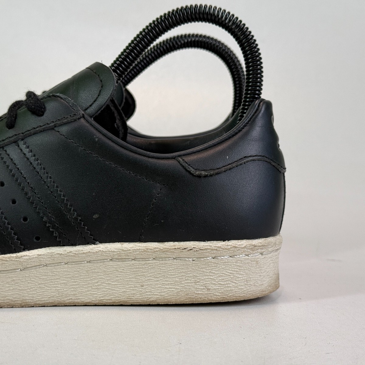 Adidas Superstar Dark Chrome Shell Toes Black Leather White Sole UK size