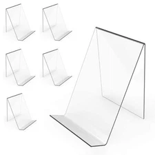 6 Pack 6 Inch Clear Acrylic Book Stand Picture Easel Display for CD Frame
