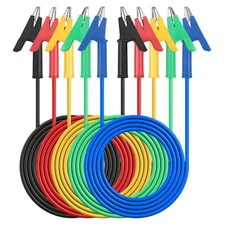 5 PACK Double Ended Wire Crocodile Alligator Clips Test Leads Cable 1M 1000V 15A