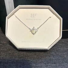 Silver and Yellow Necklace with Dainty Pendant