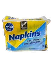 Member's Mark, 421192, Everyday, 1-Ply, White, Napkins, 4 pks, 300 napkins/pk.