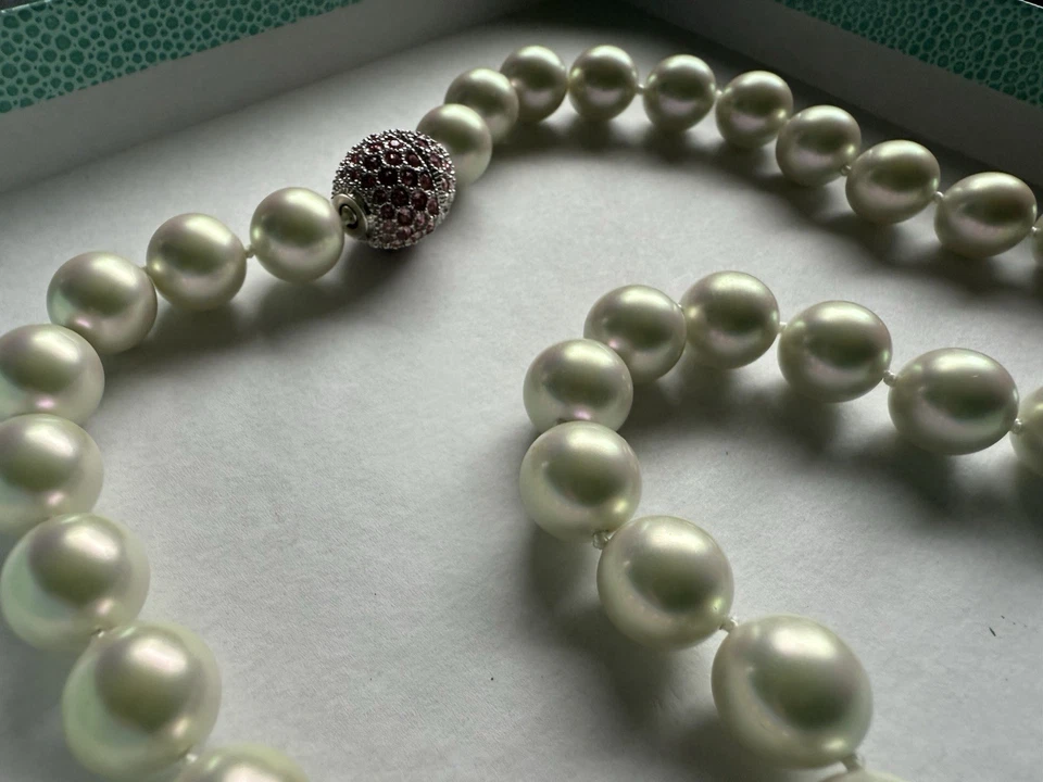 PIERRE LANG tolle Perlen Halskette mit Magnetverschluss rhodiniert wie Neu - Bild 4 von 4