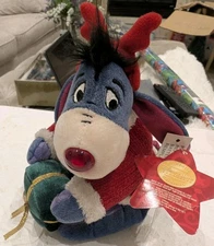 Disney Store Exclusive Christmas Eeyore Plush Stuffed Toy Light Up Song NWT