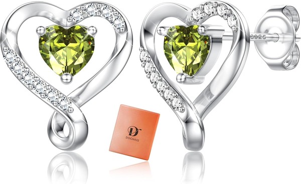 Ohrringe Silber 925 Herz Ohrstecker Zirkonia Damen Schmuck Geschenk-image