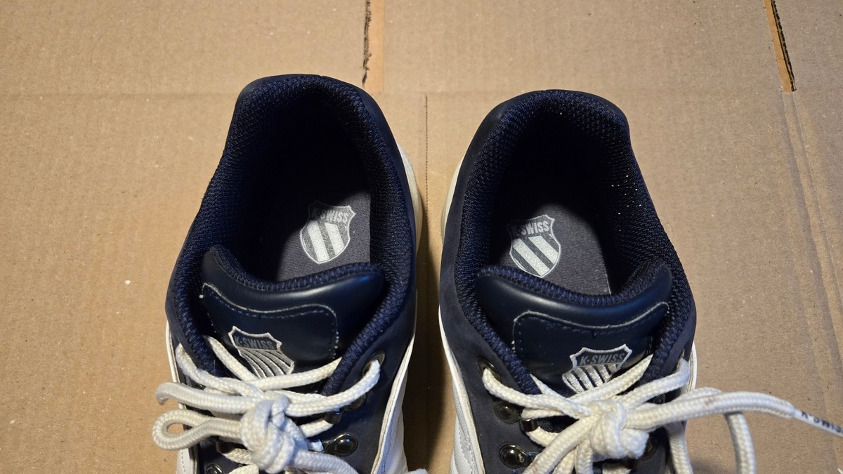 K-Swiss Varoom Tennis Trainers 2000s VINTAGE Y2K Sz 11 Mens Shoes White Navy View 5