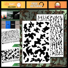 2-Pack Reusable Mylar Camo Stencils - 14"x9" Camouflage Spray Paint Templates
