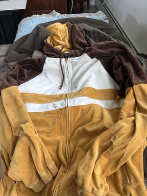 CHAMPS VELOUR MEN S Tan/brown ZIP HOODIE  SIZE L