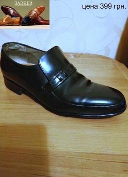 Men Barker Heels Black Leather 42