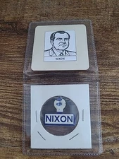Richard Nixon Pin Tab Button Vintage 1960's Presidential Campaign Badge