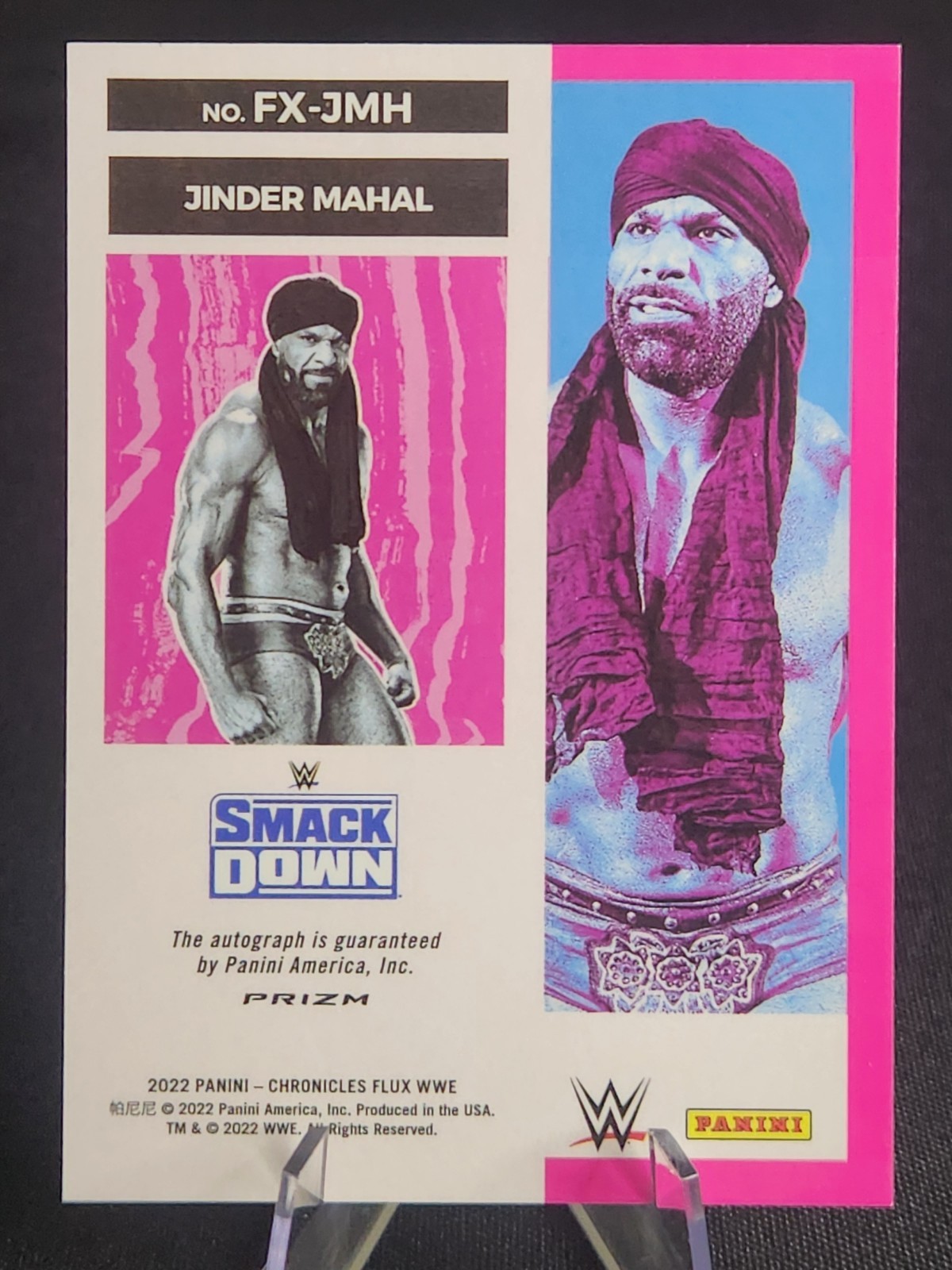 2022 Panini Chronicles WWE - Flux Auto Jinder Mahal #FX-JMH Red Prizm (AU) view 2