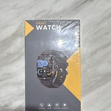 Smart Watch Black Silicone Band Sports Mode Call Notification iOS Android