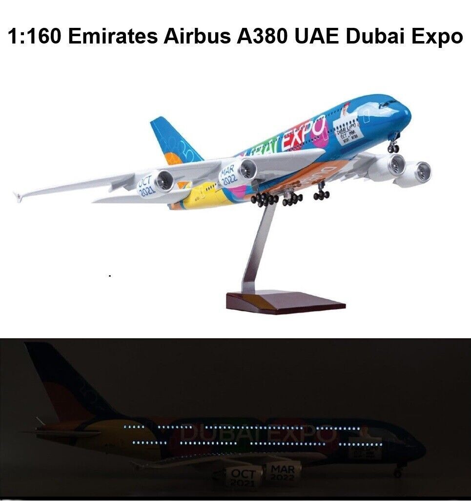 Aircraft Model　エミレーツ航空｜Airbus A380｜ライト点灯 エミレーツ A380 模型飛行機 飛行機 航空機 おもちゃ 模型 UAE LED点灯