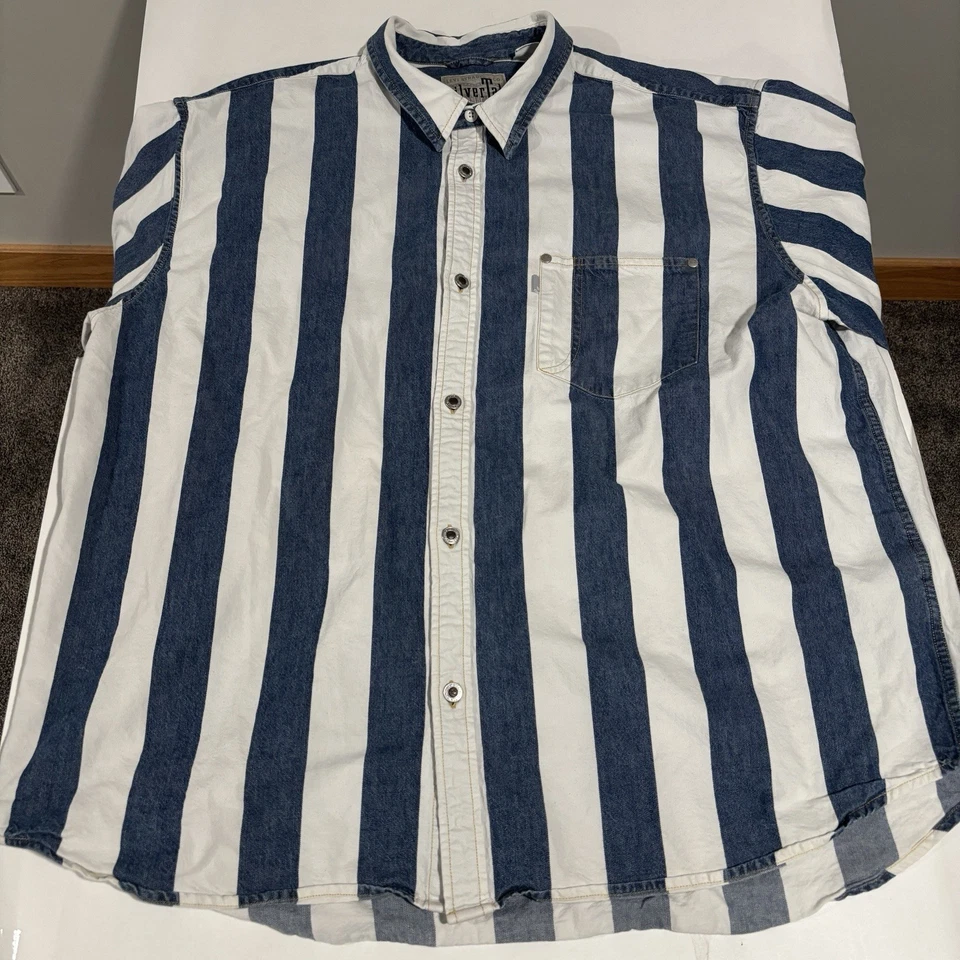 Camisa Western Levi’s Silver Tab US Hombre Grande XL Abotonada Rayas Gran Tamaño Foto 4 de 4